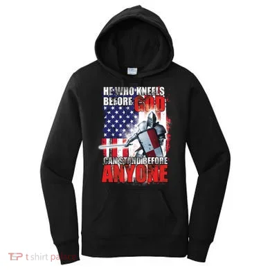He Who Kneels Before God Can Stan Before Anyone Women's Hoodie