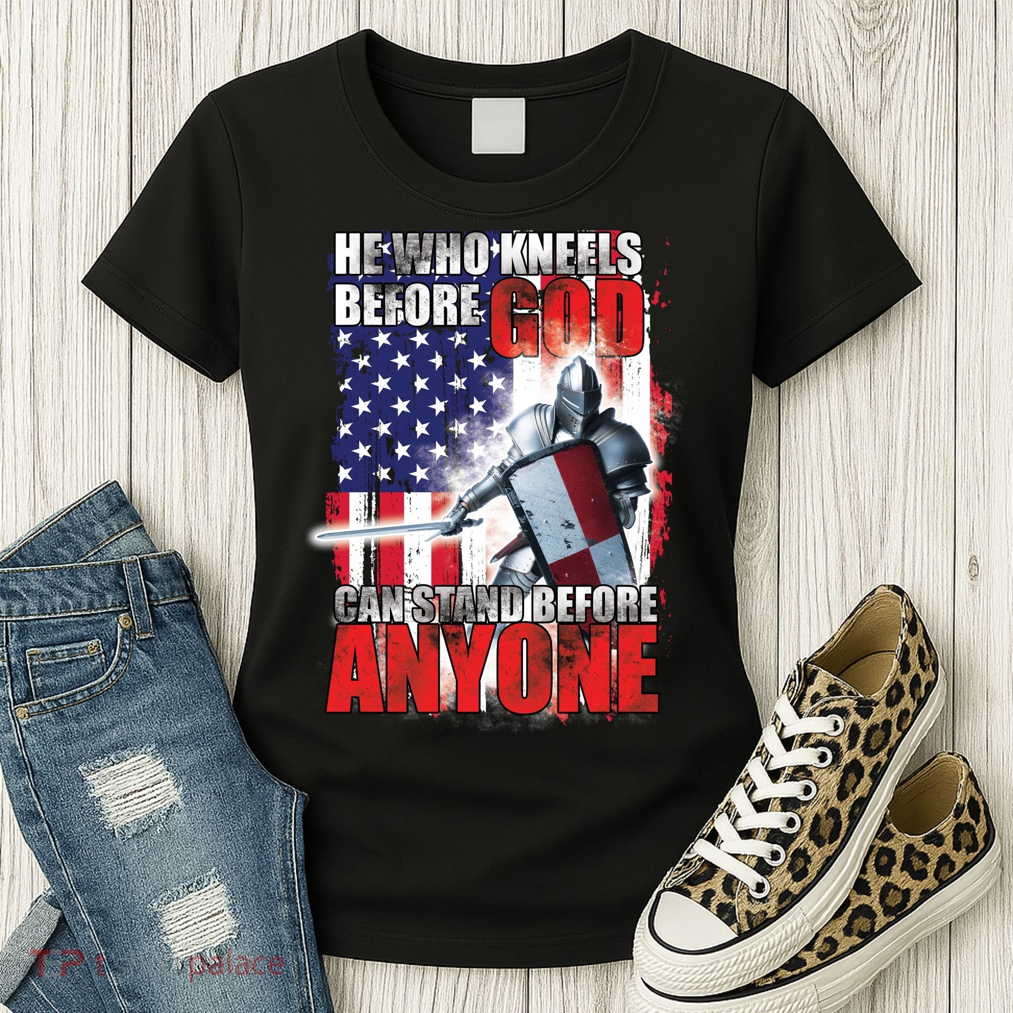 He Who Kneels Before God Can Stan Before Anyone Women's T-Shirt