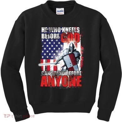 He Who Kneels Before God Can Stan Before Anyone Kids Sweatshirt