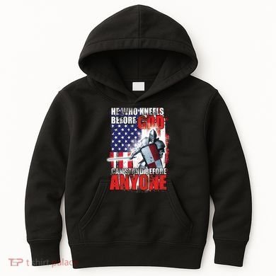 He Who Kneels Before God Can Stan Before Anyone Kids Hoodie