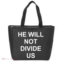 He Will Not Divide US Anti Trump Protest Tote Bag thumb 0