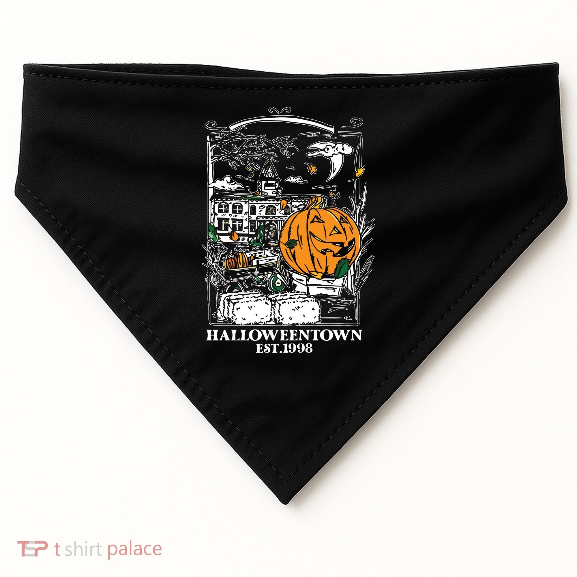 Halloween Est 1998 Funny Halloween Pumpkin USA-Made Doggie Bandana