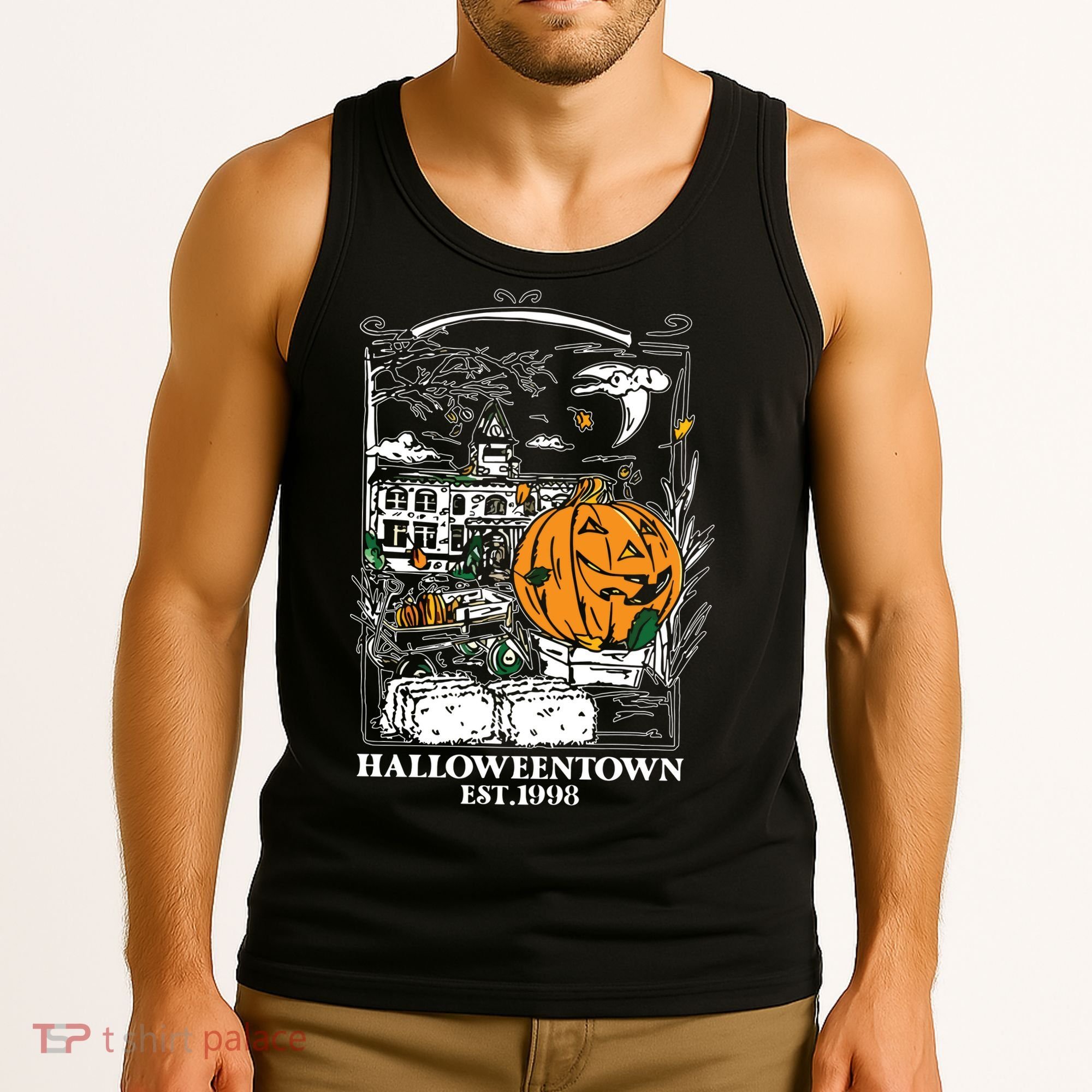 Halloween Est 1998 Funny Halloween Pumpkin Tank Top