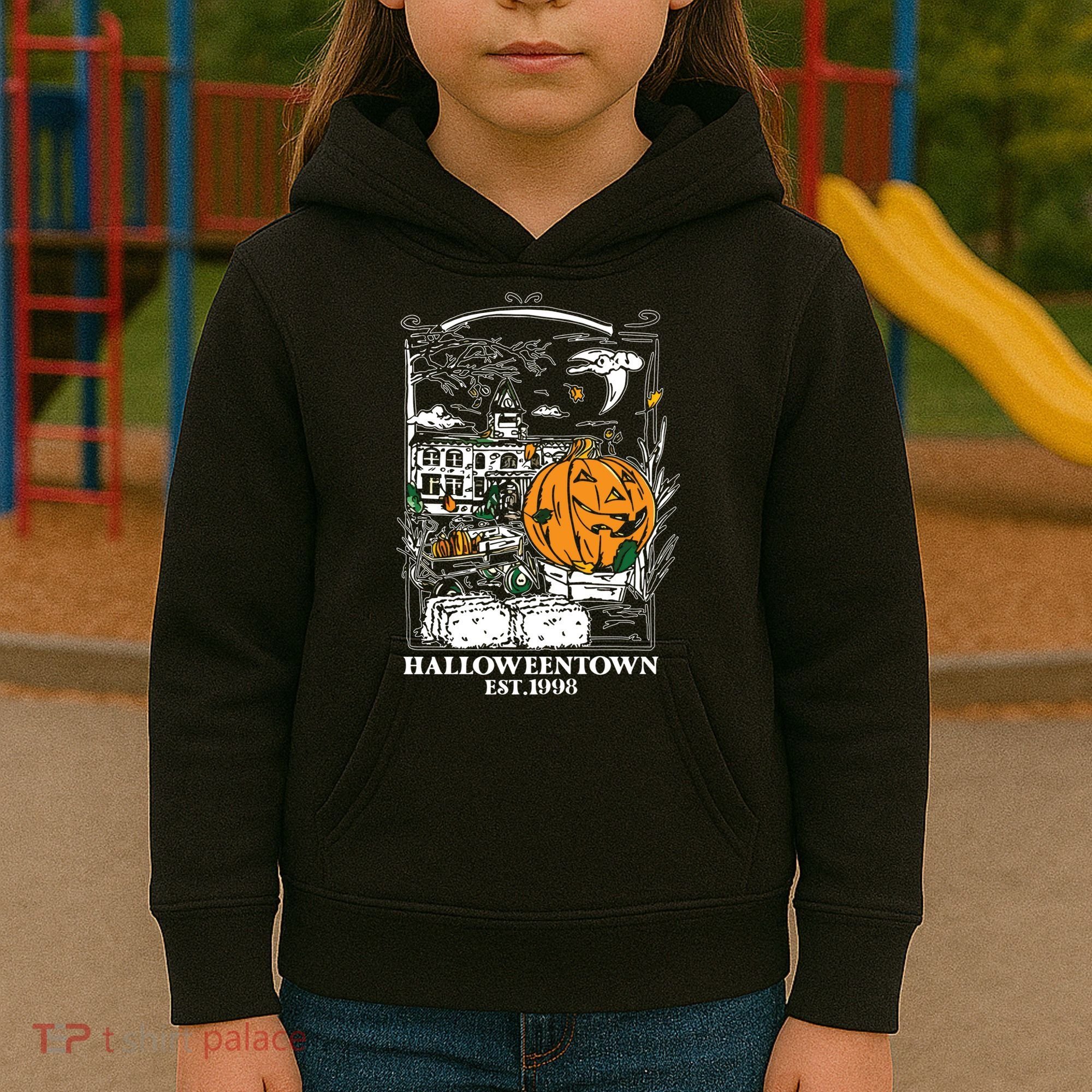 Halloween Est 1998 Funny Halloween Pumpkin Kids Hoodie