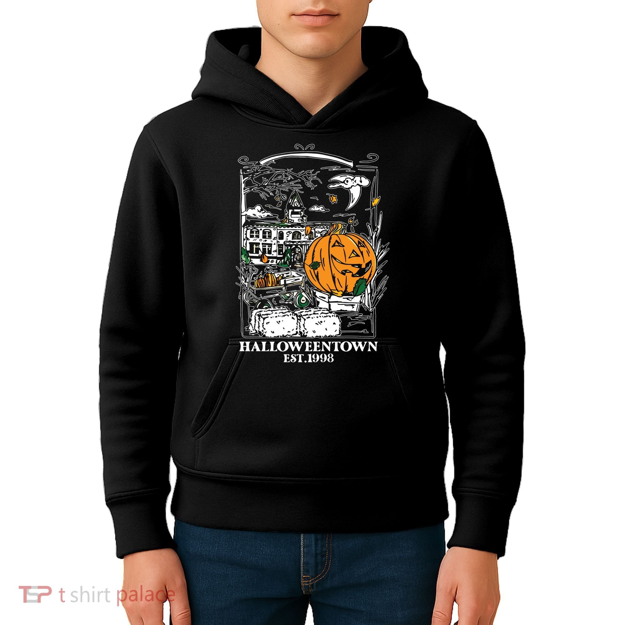 Halloween Est 1998 Funny Halloween Pumpkin Kids Hoodie