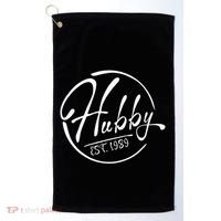 Hubby Established 1989 Wedding Anniversary Celebration Golf Towel thumb 0