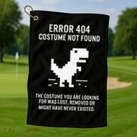 Halloween Error 404 Costume Not Found Coding Programmer Geek Golf Towel thumb 1