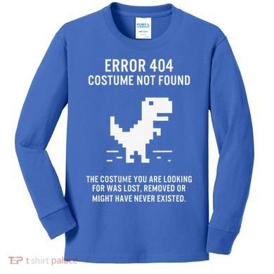 Halloween Error 404 Costume Not Found Coding Programmer Geek Kids Long Sleeve Shirt