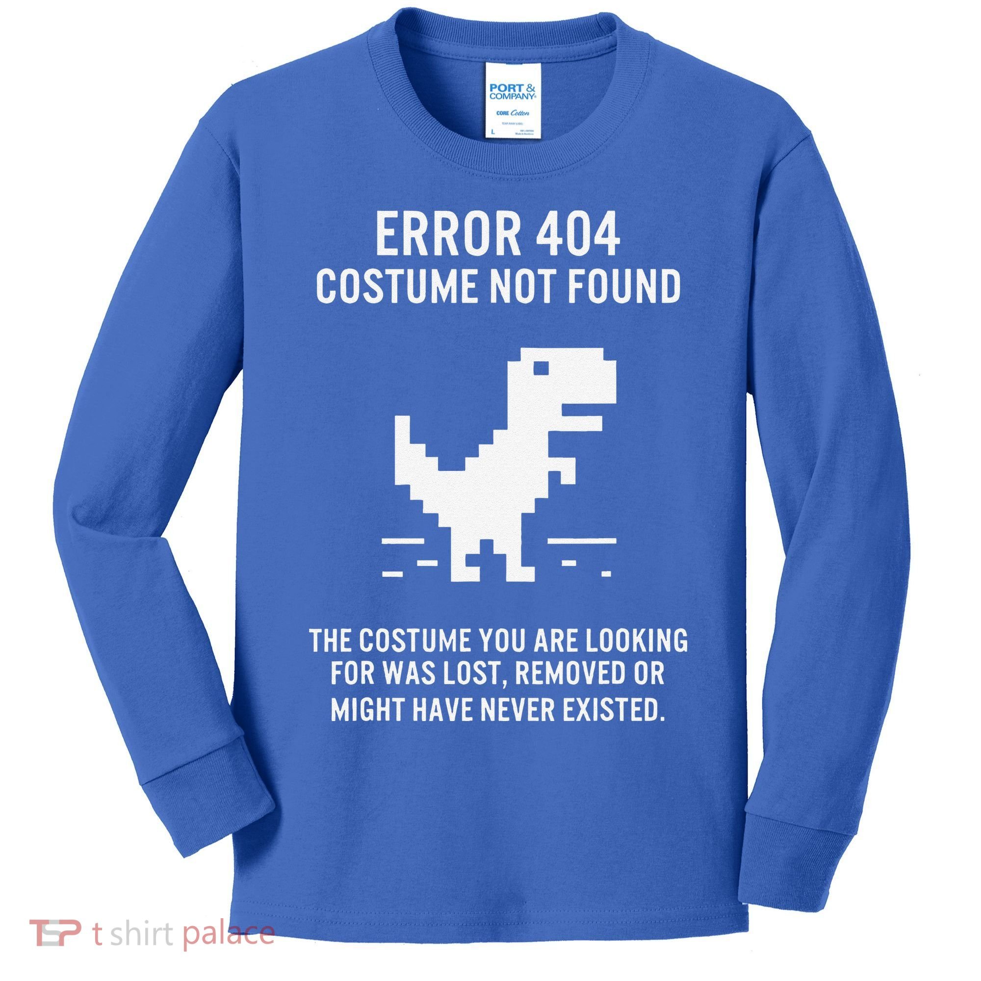 Halloween Error 404 Costume Not Found Coding Programmer Geek Kids Long Sleeve Shirt