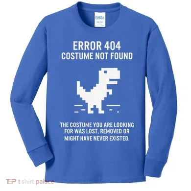 Halloween Error 404 Costume Not Found Coding Programmer Geek Kids Long Sleeve Shirt