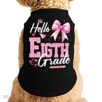 Hello Eight 8th Grade Of School Coquette Teacher Doggie Tank thumb 0