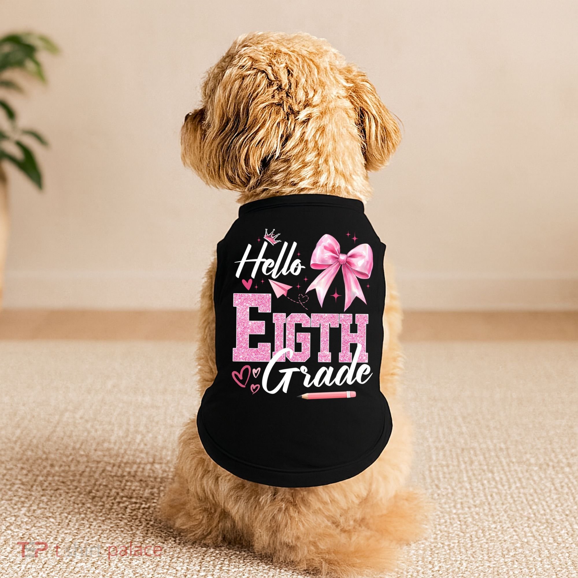 Hello Eight 8th Grade Of School Coquette Teacher Doggie Tank