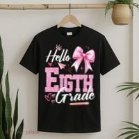 Hello Eight 8th Grade Of School Coquette Teacher T-Shirt thumb 2