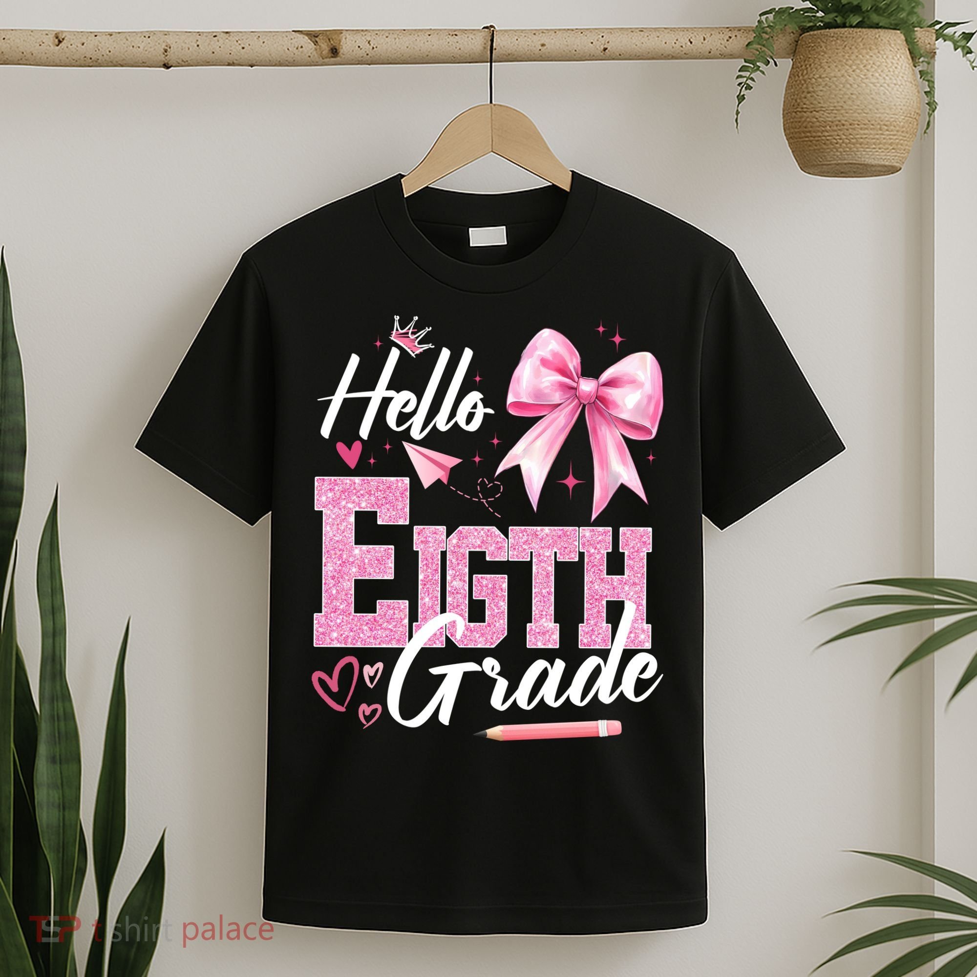 Hello Eight 8th Grade Of School Coquette Teacher T-Shirt
