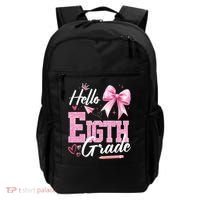 Hello Eight 8th Grade Of School Coquette Teacher Backpack thumb 0