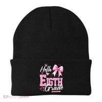 Hello Eight 8th Grade Of School Coquette Teacher Beanie thumb 0