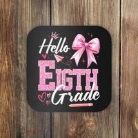 Hello Eight 8th Grade Of School Coquette Teacher Coaster thumb 0