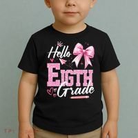 Hello Eight 8th Grade Of School Coquette Teacher Toddler T-Shirt thumb 2