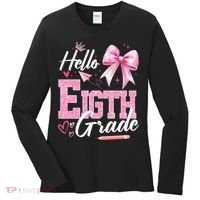Hello Eight 8th Grade Of School Coquette Teacher Women's Long Sleeve Shirt thumb 0