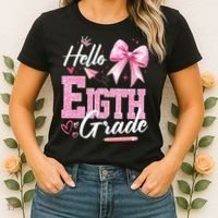 Hello Eight 8th Grade Of School Coquette Teacher Women's T-Shirt thumb 2