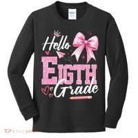 Hello Eight 8th Grade Of School Coquette Teacher Kids Long Sleeve Shirt thumb 0