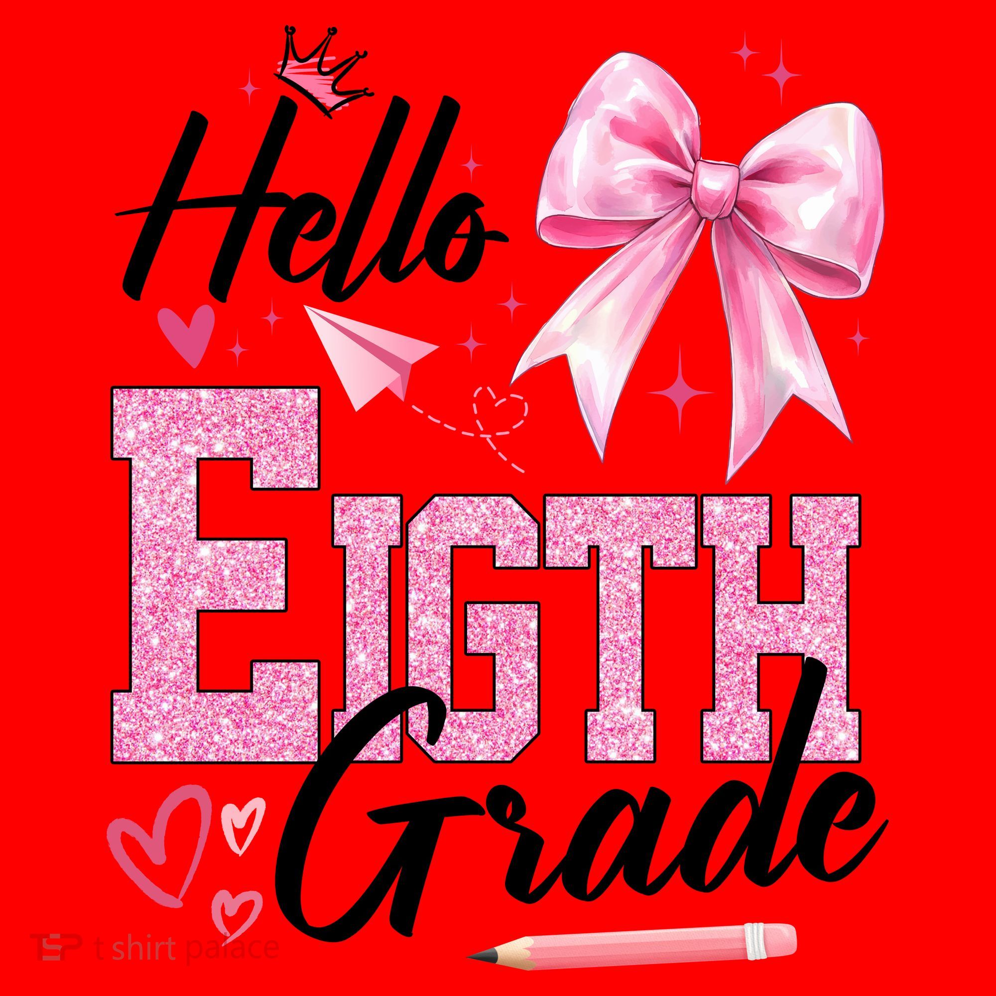 Hello Eight 8th Grade Of School Coquette Teacher Santa Hat