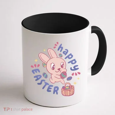 Happy Easter Adorable Bunny Coffee Mug back