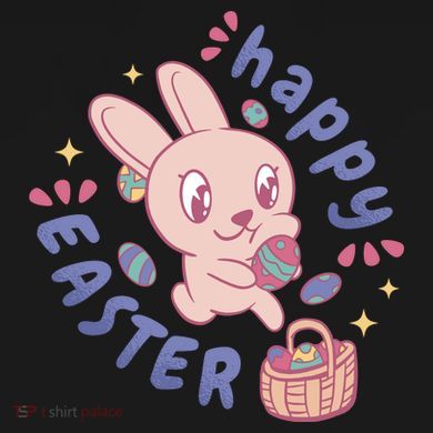 Happy Easter Adorable Bunny Flat Bill Trucker Hat