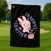 Happy Easter Adorable Bunny Golf Towel thumb 1