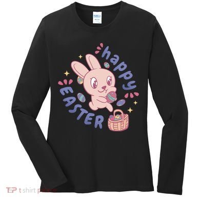 Happy Easter Adorable Bunny Women's Long Sleeve Shirt