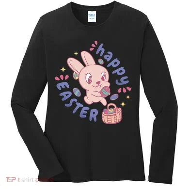 Happy Easter Adorable Bunny Women's Long Sleeve Shirt