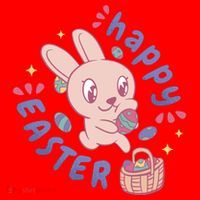 Happy Easter Adorable Bunny Santa Hat thumb 1