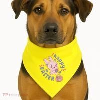Happy Easter Adorable Bunny USA-Made Doggie Bandana thumb 1