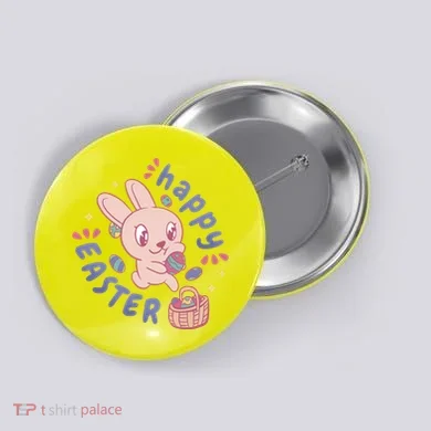 Happy Easter Adorable Bunny Button