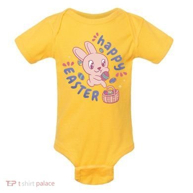 Happy Easter Adorable Bunny Baby Bodysuit