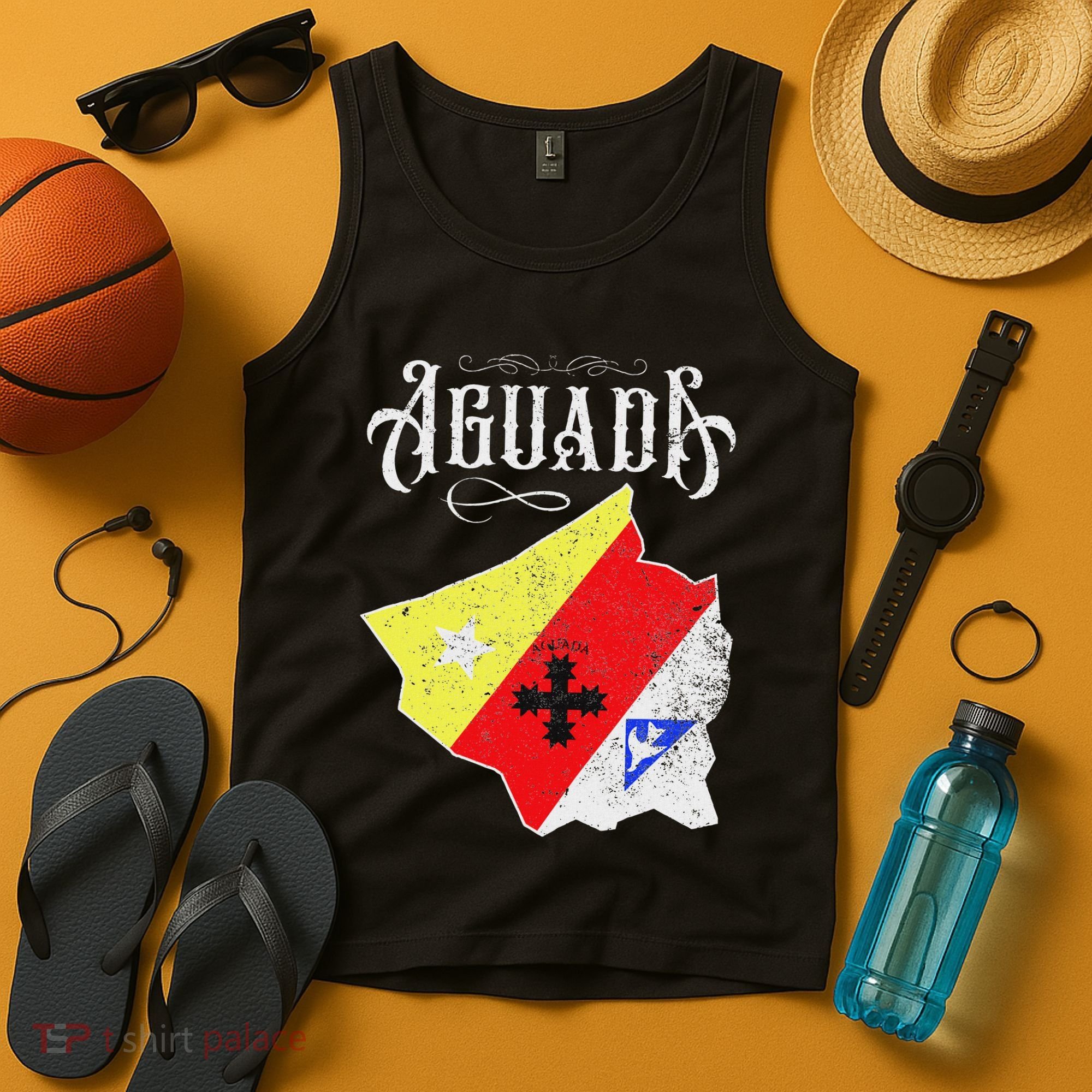 Hecho En Aguada Camisas De Puerto Rico Tank Top