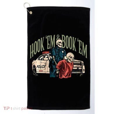 Hook Em And Book Em Golf Towel