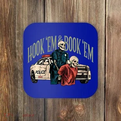 Hook Em And Book Em Coaster