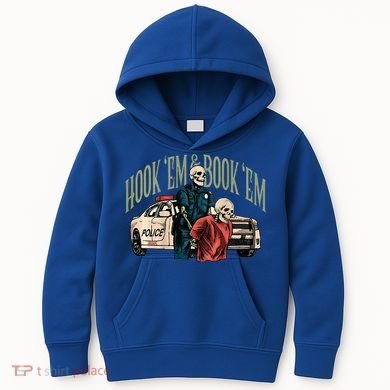 Hook Em And Book Em Kids Hoodie