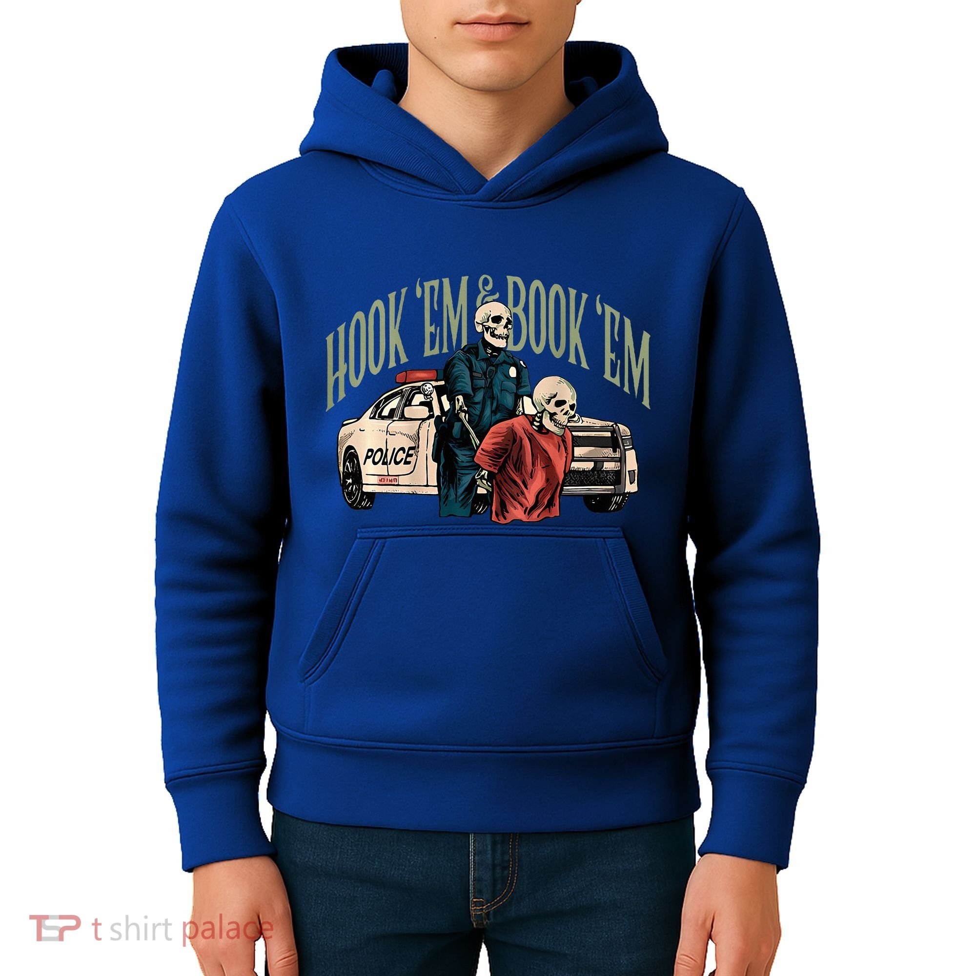 Hook Em And Book Em Kids Hoodie