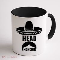 Head Honcho Sombrero Moustache Funny Cinco De Mayo Coffee Mug thumb 1