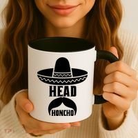 Head Honcho Sombrero Moustache Funny Cinco De Mayo Coffee Mug thumb 3