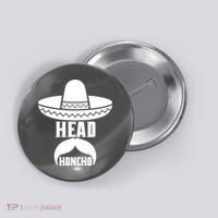 Head Honcho Sombrero Moustache Funny Cinco De Mayo Button thumb 0