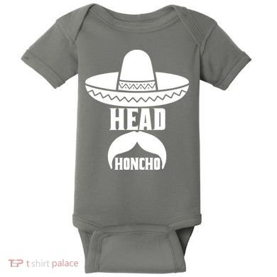 Head Honcho Sombrero Moustache Funny Cinco De Mayo Baby Bodysuit