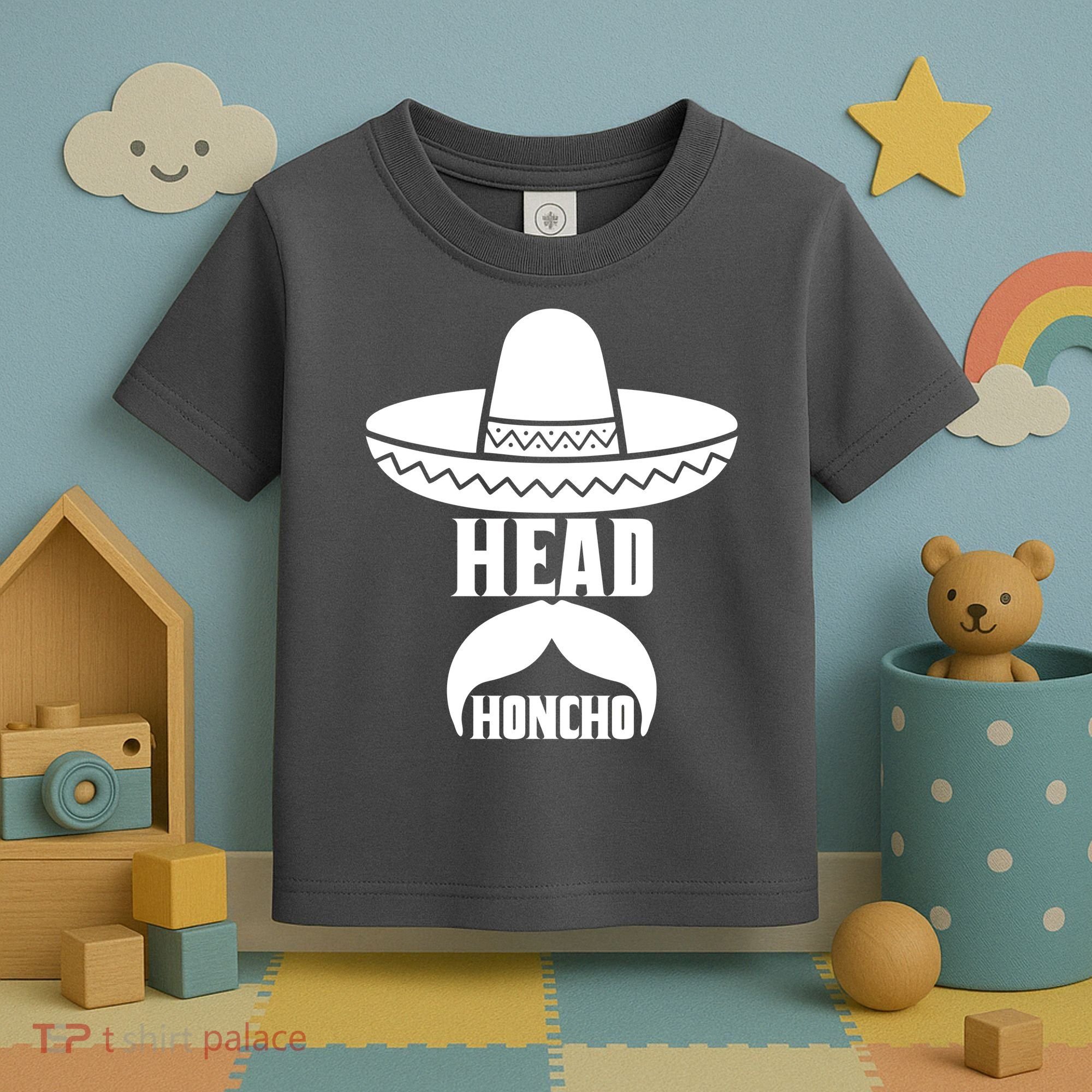 Head Honcho Sombrero Moustache Funny Cinco De Mayo Toddler T-Shirt