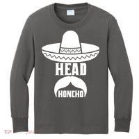 Head Honcho Sombrero Moustache Funny Cinco De Mayo Kids Long Sleeve Shirt thumb 0