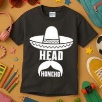 Head Honcho Sombrero Moustache Funny Cinco De Mayo Kids T-Shirt thumb 3
