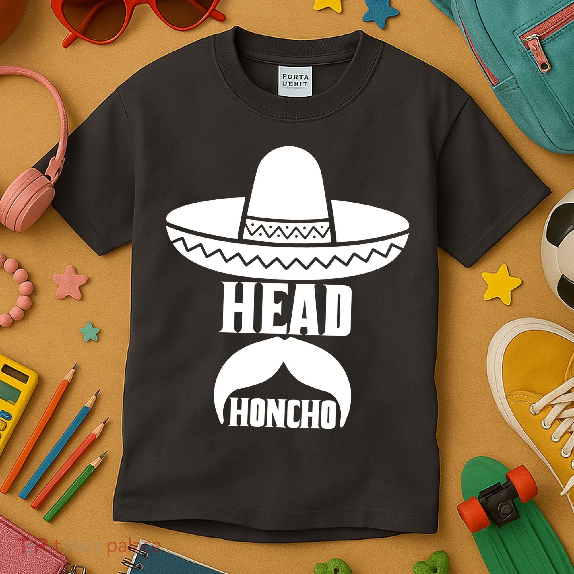 Head Honcho Sombrero Moustache Funny Cinco De Mayo Kids T-Shirt