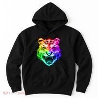 Head of Tiger Blazing in Spectrum Fire Hoodie thumb 0