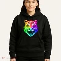 Head of Tiger Blazing in Spectrum Fire Hoodie thumb 5